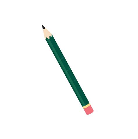 Crayon Avec Gomme Sur Le Vecteur Dillustration Plat Supérieur Isolé