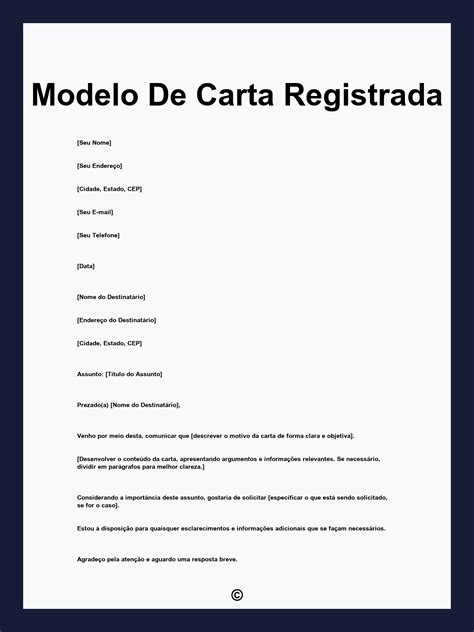 Modelo De Carta Registrada