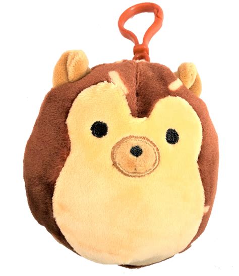 Kellytoy Squishmallow 3.5" Clip-on Soft Stuffed Plush Toy for Backpack or Purse (Hans Hedgehog ...