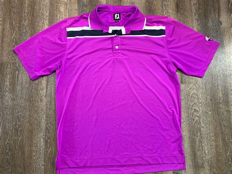 Footjoy Mens Golf Polo Short Sleeve Shirt Purple Size Gem