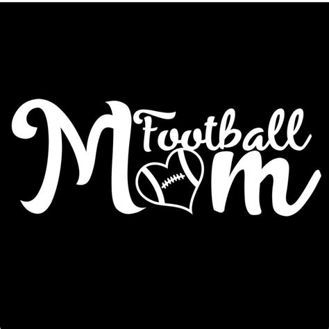 Football Mom Decal Sticker 7 Inches By 27 Inches White Vinyl