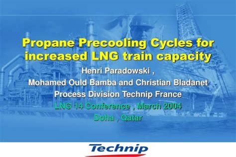 PPT - Propane Precooling Cycles for increased LNG train capacity ...