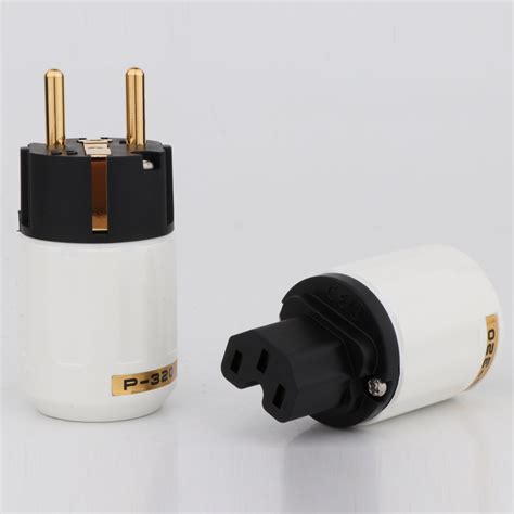 Preffair HI End 24K Gold Plated Schuko Power Plug European Plug Adapter