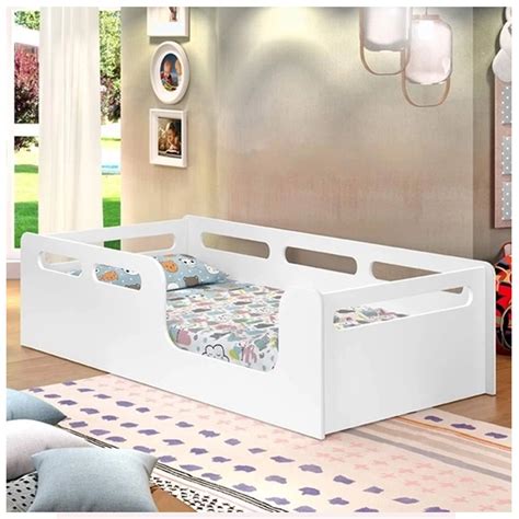 Cama Infantil Montessoriana Planet Baby Potente Branco Madeiramadeira