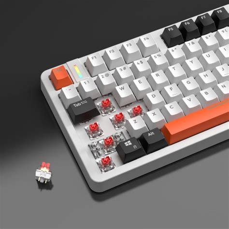 Furycube X87 Full Hot Swappable Mechanical Keyboard White Dark Grey