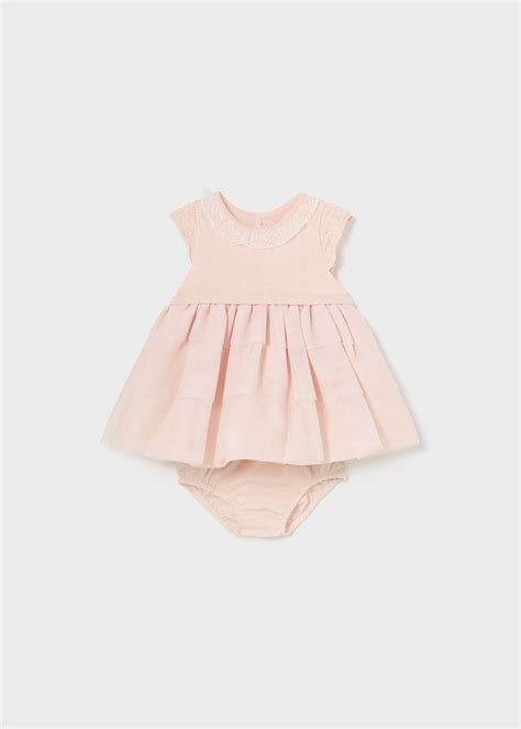 Newborn Dress And Bloomer Set Nude Mayoral