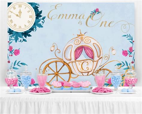 Cinderella Birthday Backdrop Disney Princess Backdrop Cinderella Party Royal Princess