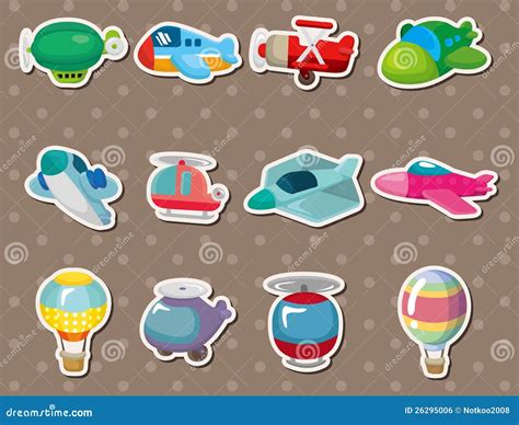 Cartoon Airplane Stickers Royalty Free Stock Image - Image: 26295006