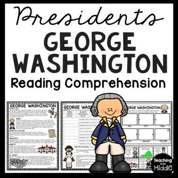 George Washington Biography Reading Comprehension Worksheet Sequencing