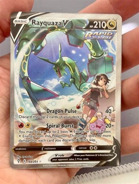 Rayquaza V Alternate Art MINT Pokémon TCG Evolving Skies 194 203 Holo