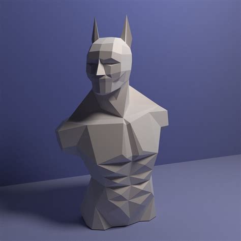 Batman Torso Low Poly Papercraft Diy Template Diy Template Paper Crafts Batman