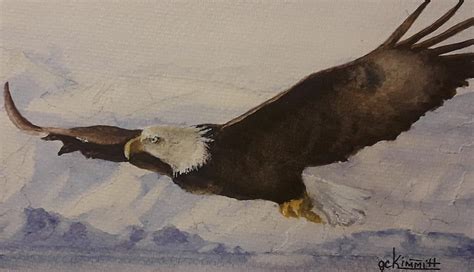 Eagle In Flight Painting By GC Kimmitt Fine Art America