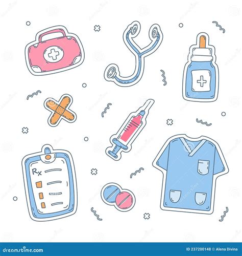 Medical Sticker Pack 01 Stock Vector Illustration Of Pharmaceutical