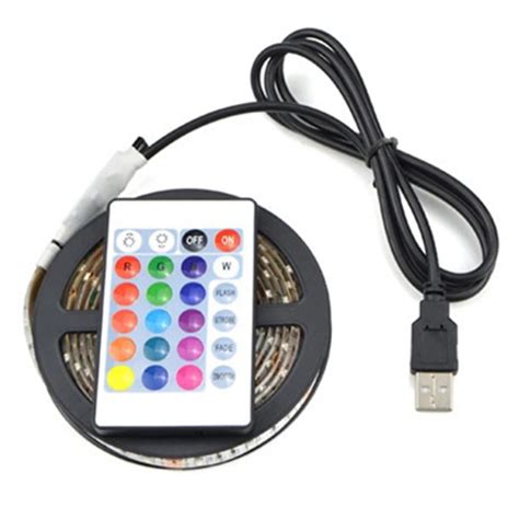 HONGDAK 2m Waterproof USB Charger Supply 5050 RGB LED Strip Light 5V