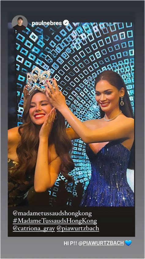 Catriona Gray Poses With Pia Wurtzbachs Wax Figure Abs Cbn News