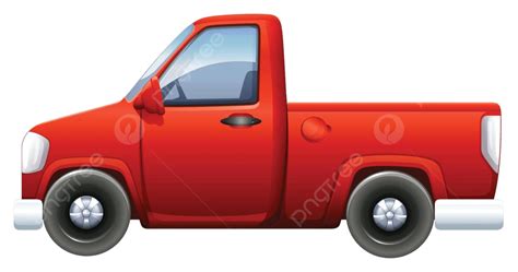 A Red Pickup Graphic Illustration Wheels Vector Graphic Illustration