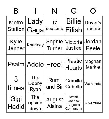 Pop Culture Bingo Cards On Bingo Baker