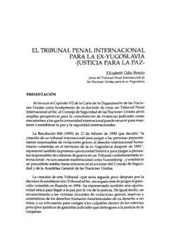 El Tribunal Penal Internacional Para La Ex Y El Tribunal Penal