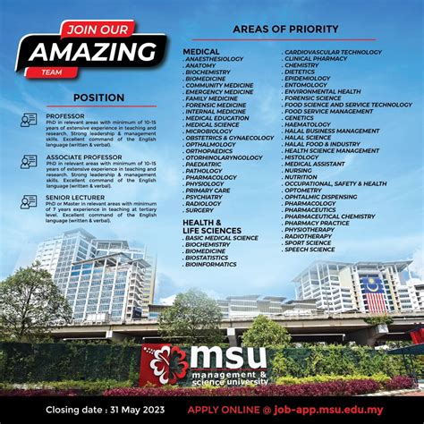 Career in MSU Malaysia