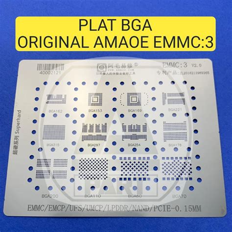 Jual PLAT CETAKAN EMMC3 UFS NAND UMCP AMAOE ORIGINAL BGA IC PLAT EMMC