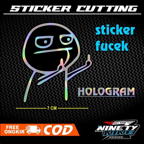 Jual Stiker Cutting Hologram Fucek Emoticon Fucek Cocok Ditempel