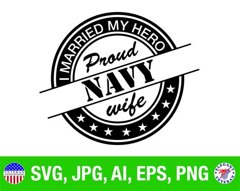 Proud Navy Wife SVG Png Vector Crafts Tshirt Image Clip Art CNC