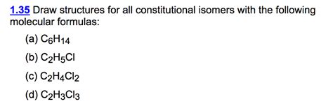 Solved 135 Draw Structures For All Constitutional Isomers