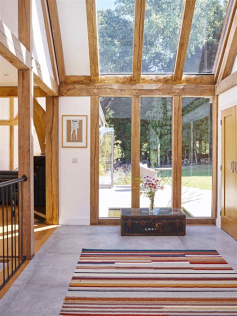 Welsh Oak Frame Walnut Tree Cottage Contemporary Hallway