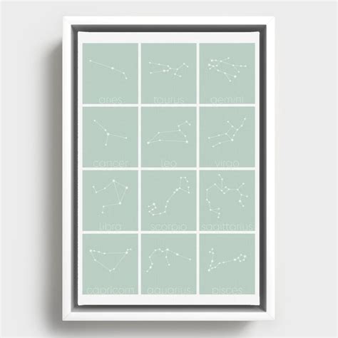 Zodiac Star Constellation Chart Xviii Framed Canvas By Astral Spirits Society6