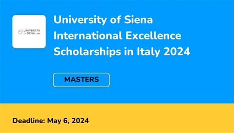 University Of Siena International Excellence Scholarships In Italy 2024