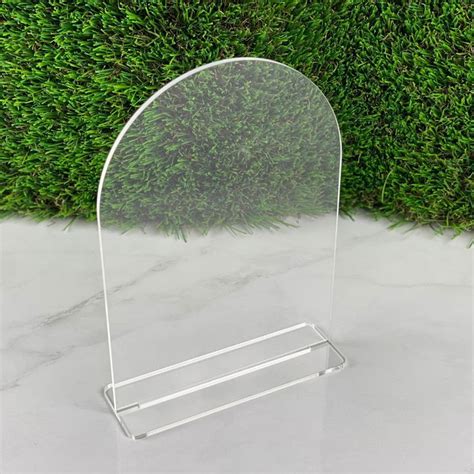 Blank Clear Standing Wedding Sign Arched Round Top Clear Acrylic