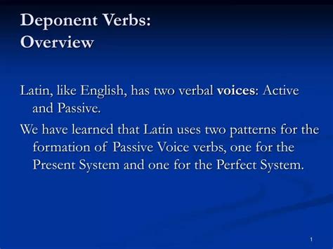 Ppt Deponent Verbs Overview Powerpoint Presentation Free Download