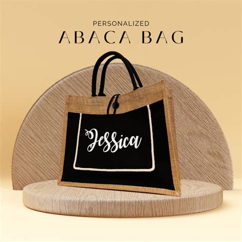 Personalized Tote Bag For Women Jute Abaca Burlap Tote Bag Permanent