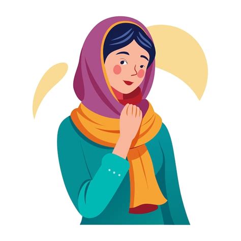 Vector Beautiful Blonde Cute Woman With Headscarf Premium AI