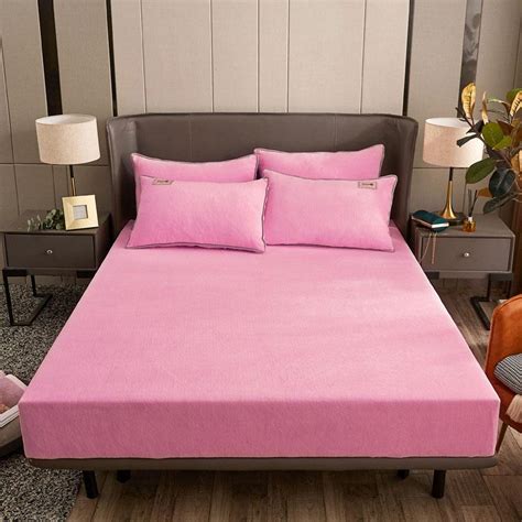 Cheap Elastic Fitted Sheet Crystal Velvet Bed Linen Mattress Cover