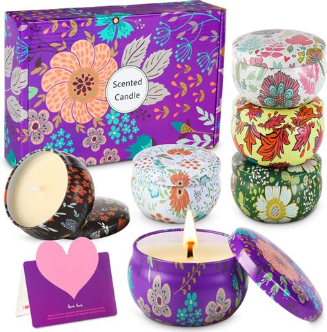 Wilbest Pcs Scented Candles Gifts Set For Women Lavender Rose