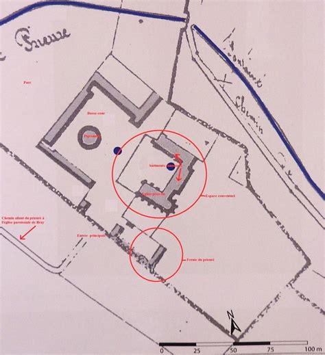 Figure n 3 Organisation spatiale du prieuré Cadastre napoléonien