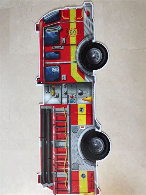 Melissa And Doug Giant Fire Truck Floor Puzzle Hobbies Toys Toys