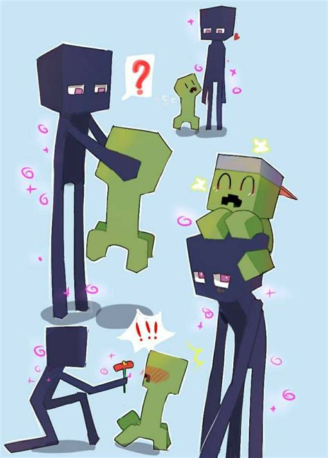 Enderman And Creeper Minecraft Art Minecraft Anime Minecraft Wallpaper