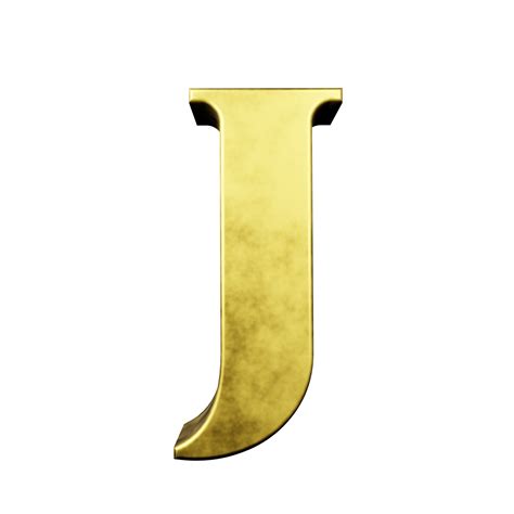 Gold Text Effect Letter J 3d Render 16316971 Png