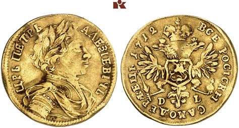 Peter I der Große 1682 1725 Dukat 1712 Moskau Roter Münzhof 3 33