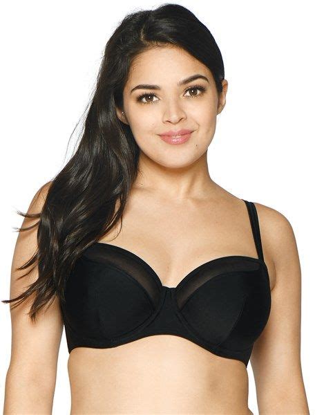 Curvy Kate Sheer Class Padded Balcony Bikini Top Black