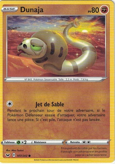 Dunaja carte Pokémon 107 202 Épée et Bouclier