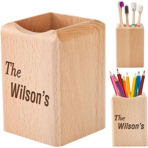 Porte Stylo Personnalis En Bois Pour Bureau Pot Crayons