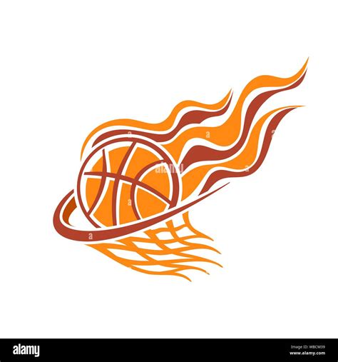 Vector Logo Para El Club De Baloncesto Consistente En Quemar Naranja