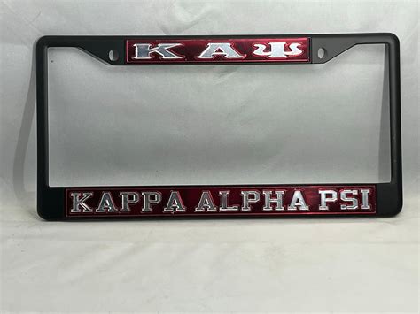 Kap Kappa Alpha Psi Black License Frame Red Background Mirror Letters