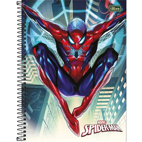 Caderno Universit Rio Espiral Spider Man Capa Sortida Folhas