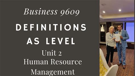 Business Definitions As Unit Human Resource Management Youtube