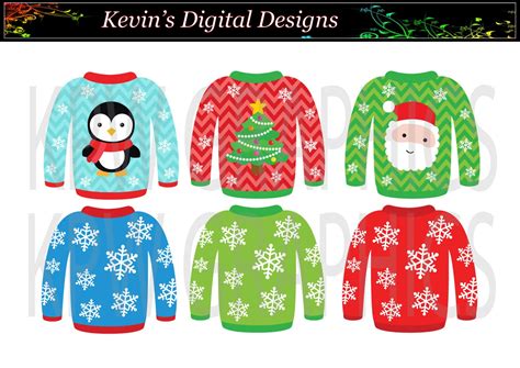 Colorful Ugly Christmas Sweater Clip Art Set In A Png Format Personal