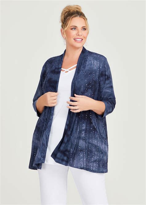 Shop Plus Size Sequin Tie Dye Cardigan In Blue Taking Shape Au